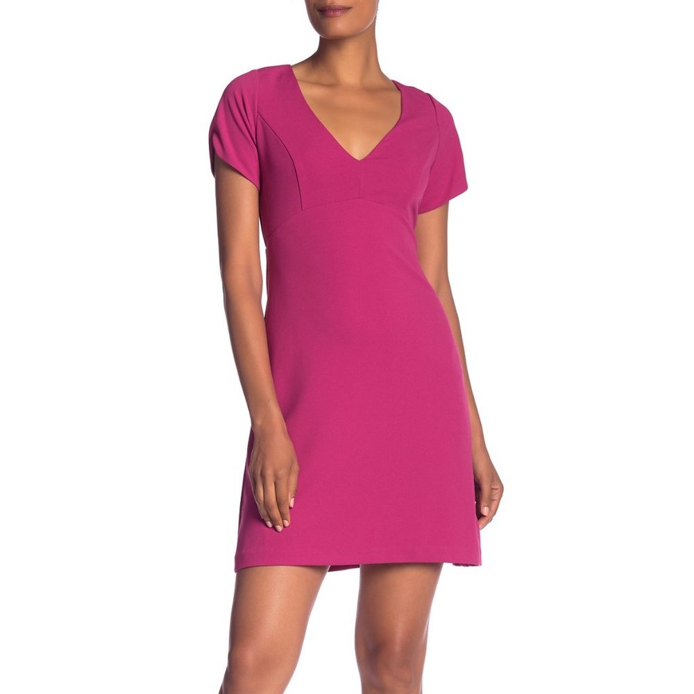Betsey Johnson Gorgeous Pink V-Neck Crepe Dress